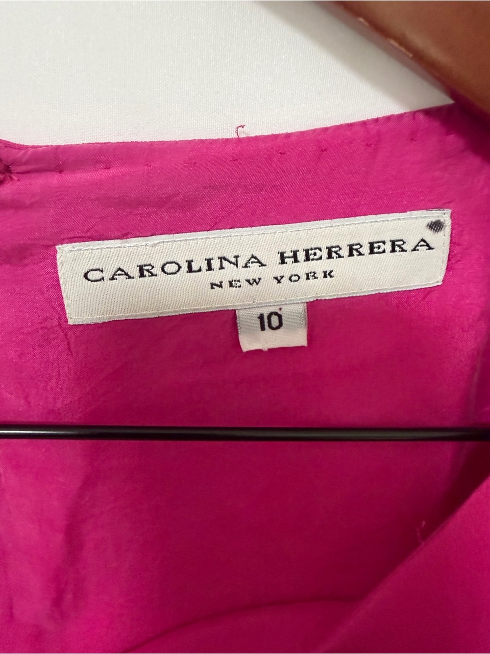 Carolina Herrera Fuchsia Long-Sleeve Shift Dress - Picture 4 of 5